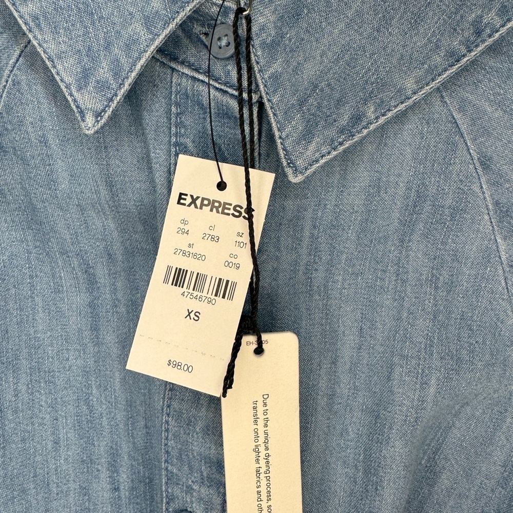 Express Denim Shirt Dress - Picture 2 of 3